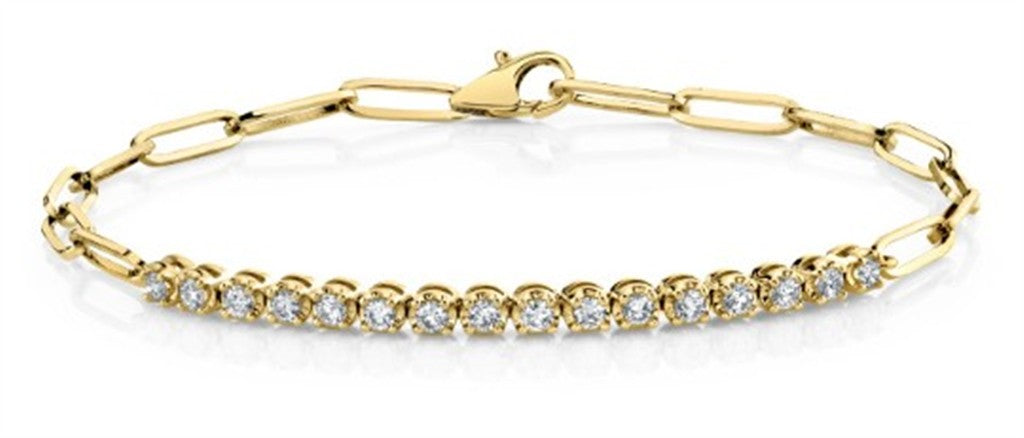 Round Tennis Bar Paperclip Bracelet