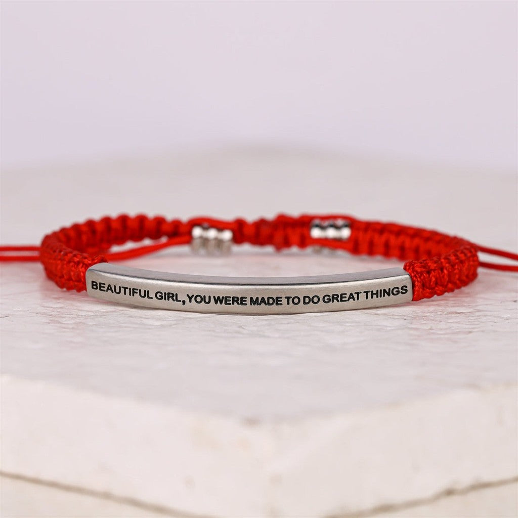Beautiful Girl, You Were Made To Do Great Things Rope Bracelet
