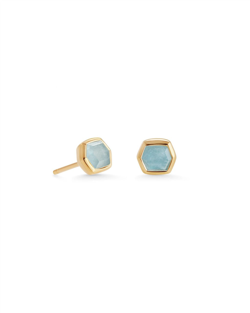 DAVIE STUD EARRINGS 18K GOLD VERMEIL AQUAMARINE
