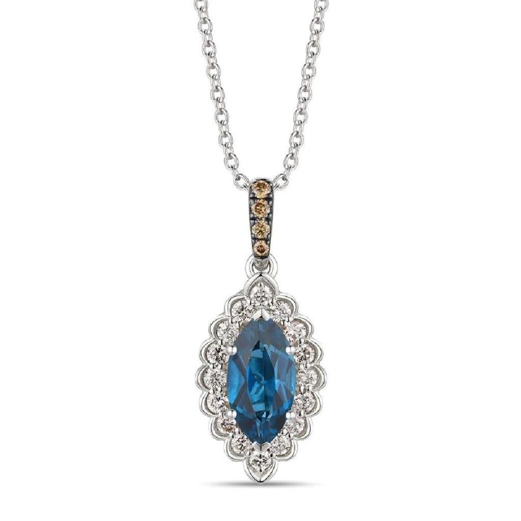LeVian Diamond & Blue Topaz Pendant
