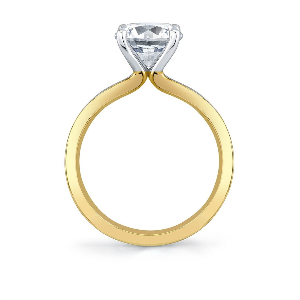 Auravie Flush Set Diamond Two Tone Engagement Ring - Reese