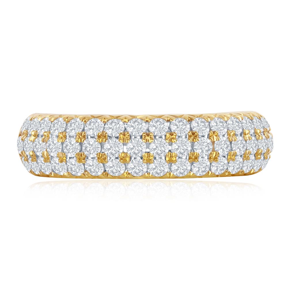 Tripple Row Diamond Band