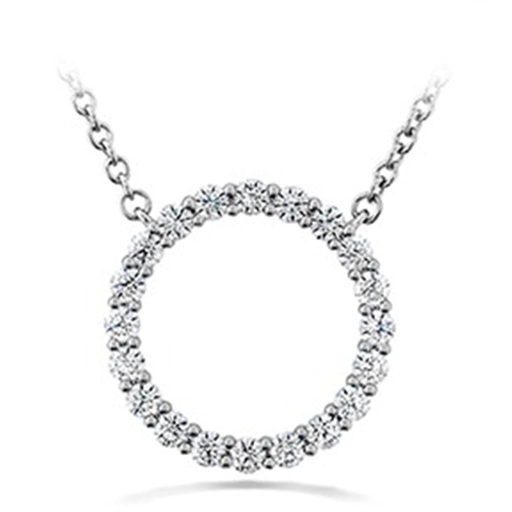 18K White Gold Hearts on Fire Signature Circle Pendant