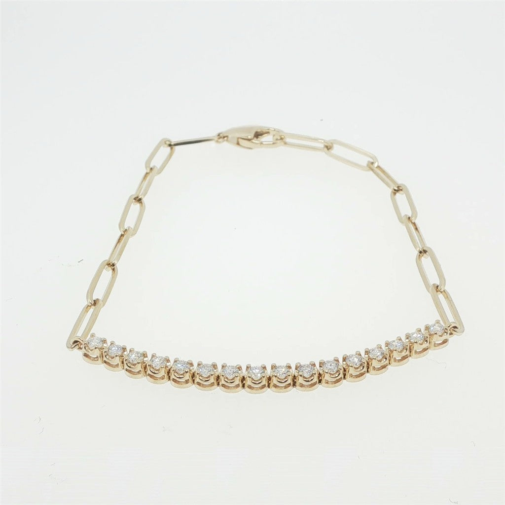 Round Tennis Bar Paperclip Bracelet