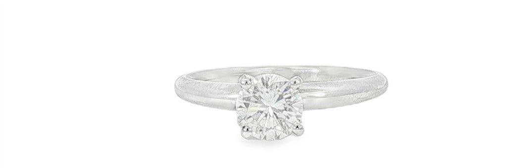 14K White Gold Diamond Solitaire Engagement Ring