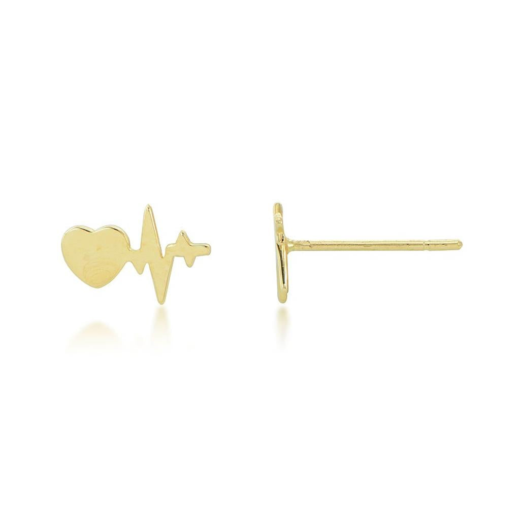 Gold Heartbeat Earrings