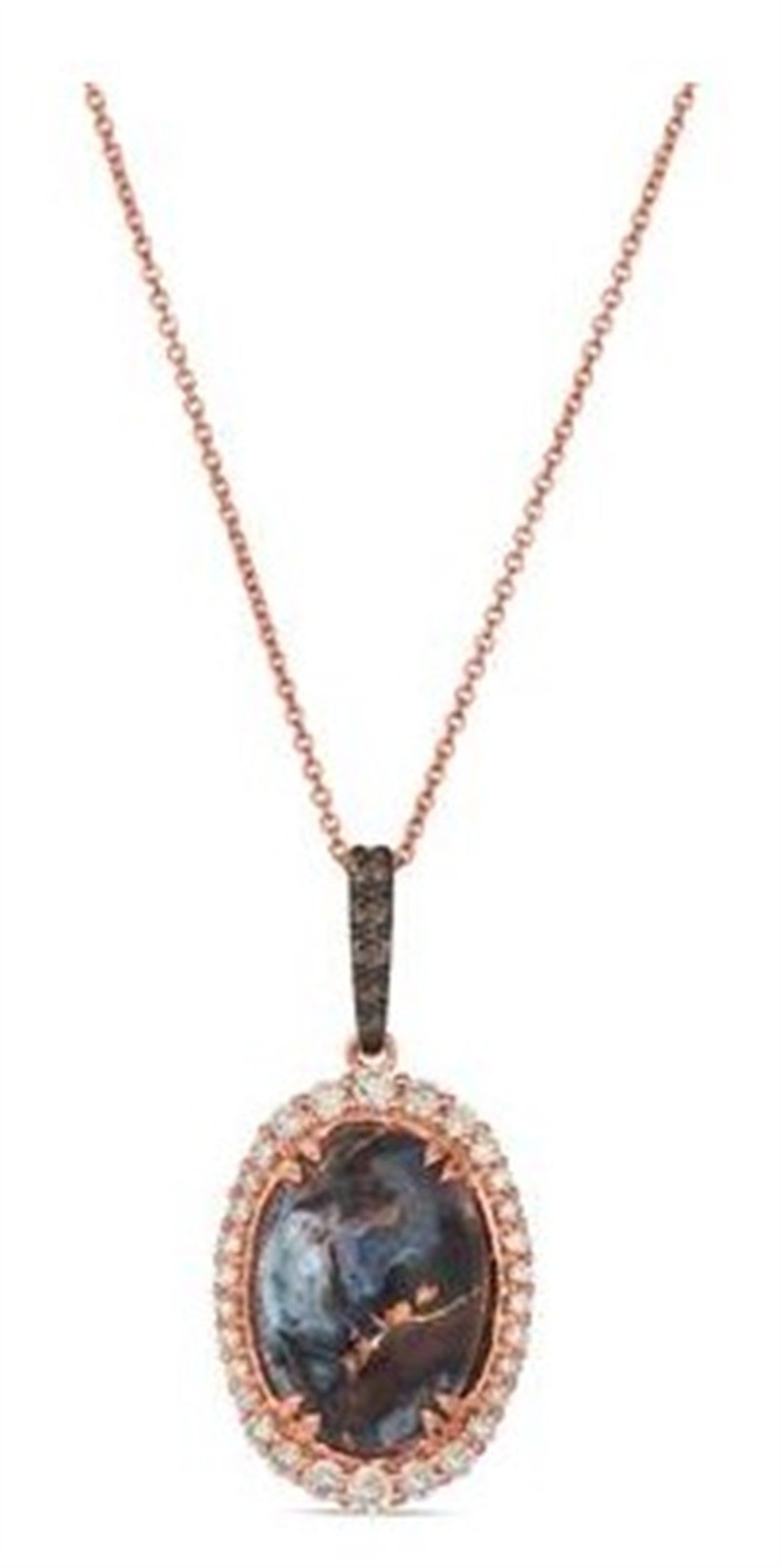 Aquadite and Diamond Pendant Necklace