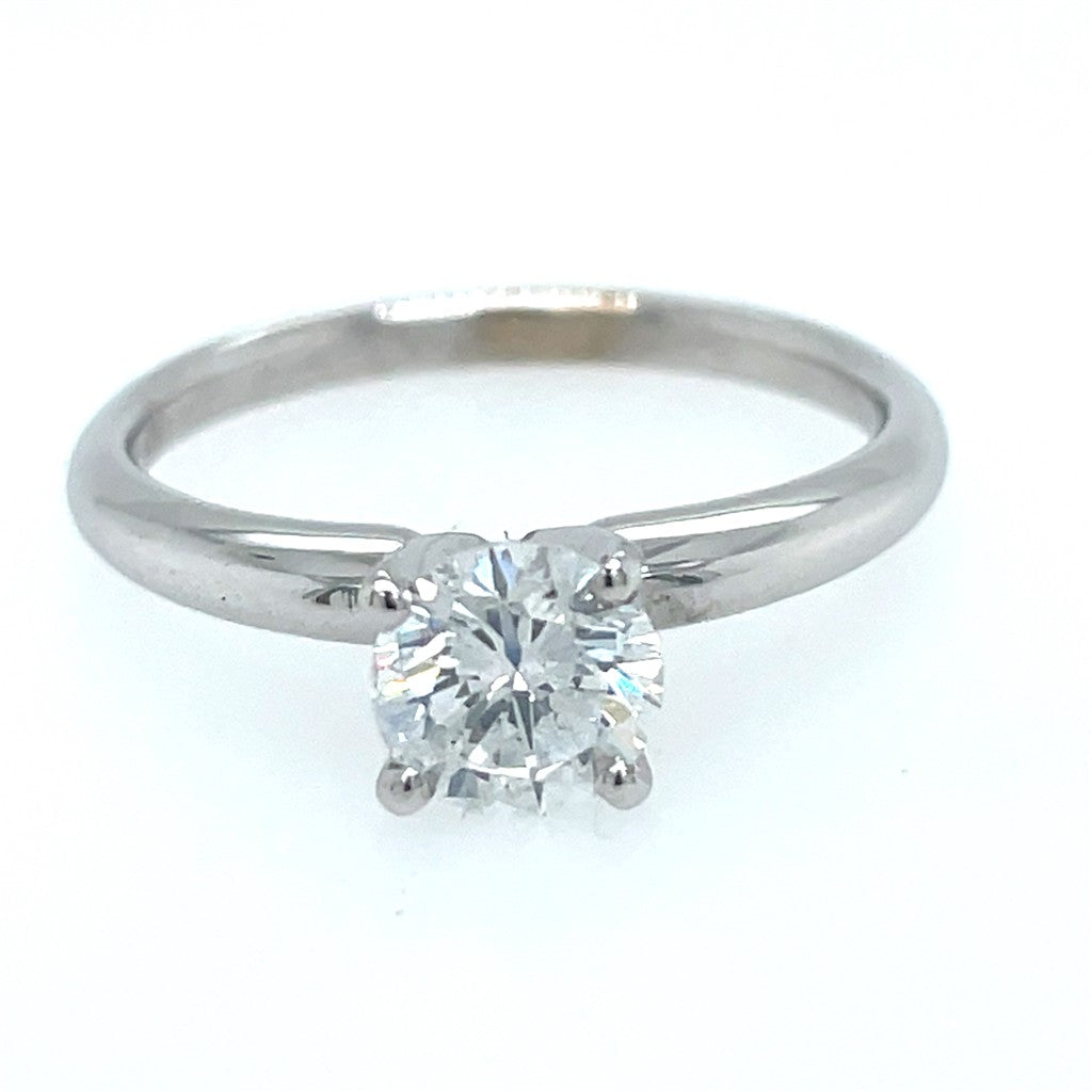 14K White Gold Diamond Solitaire Engagement Ring