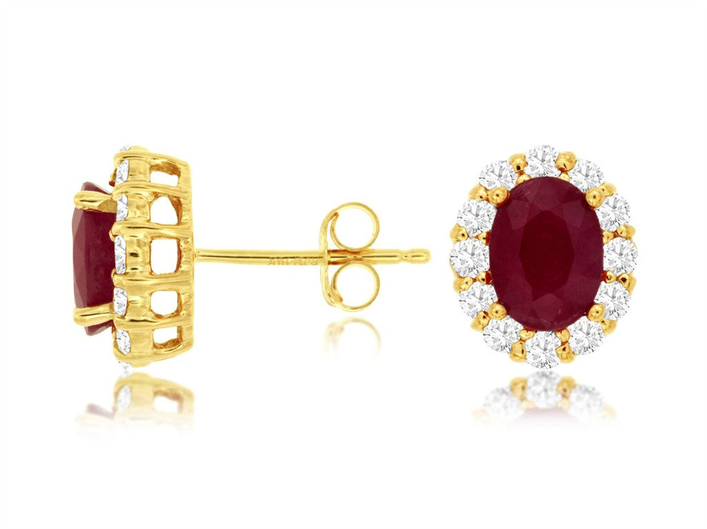 Ruby & Diamond Earrings