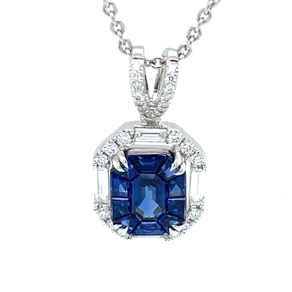 Estate Sapphire & Diamond Pendant