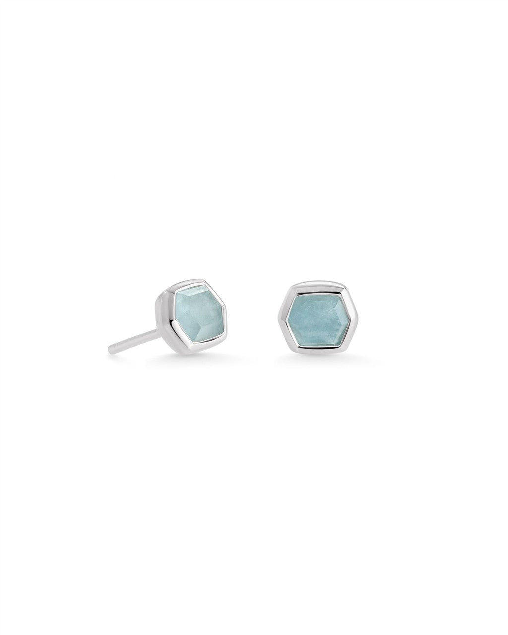 DAVIE STUD EARRINGS STERLING SILVER AQUAMARINE