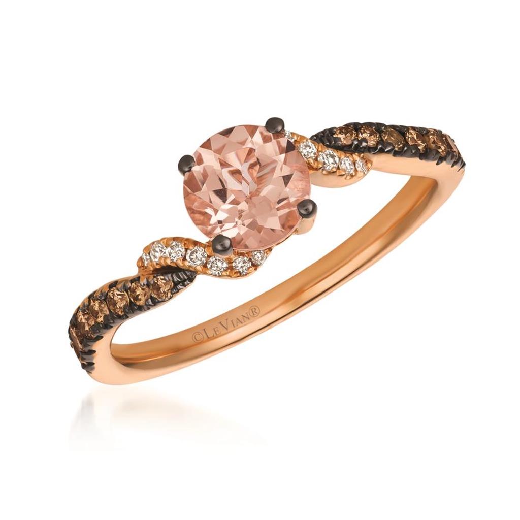Le Vian Chocolatier® Ring featuring Peach Morganite™ Chocolate Diamonds® , Vanilla Diamonds®