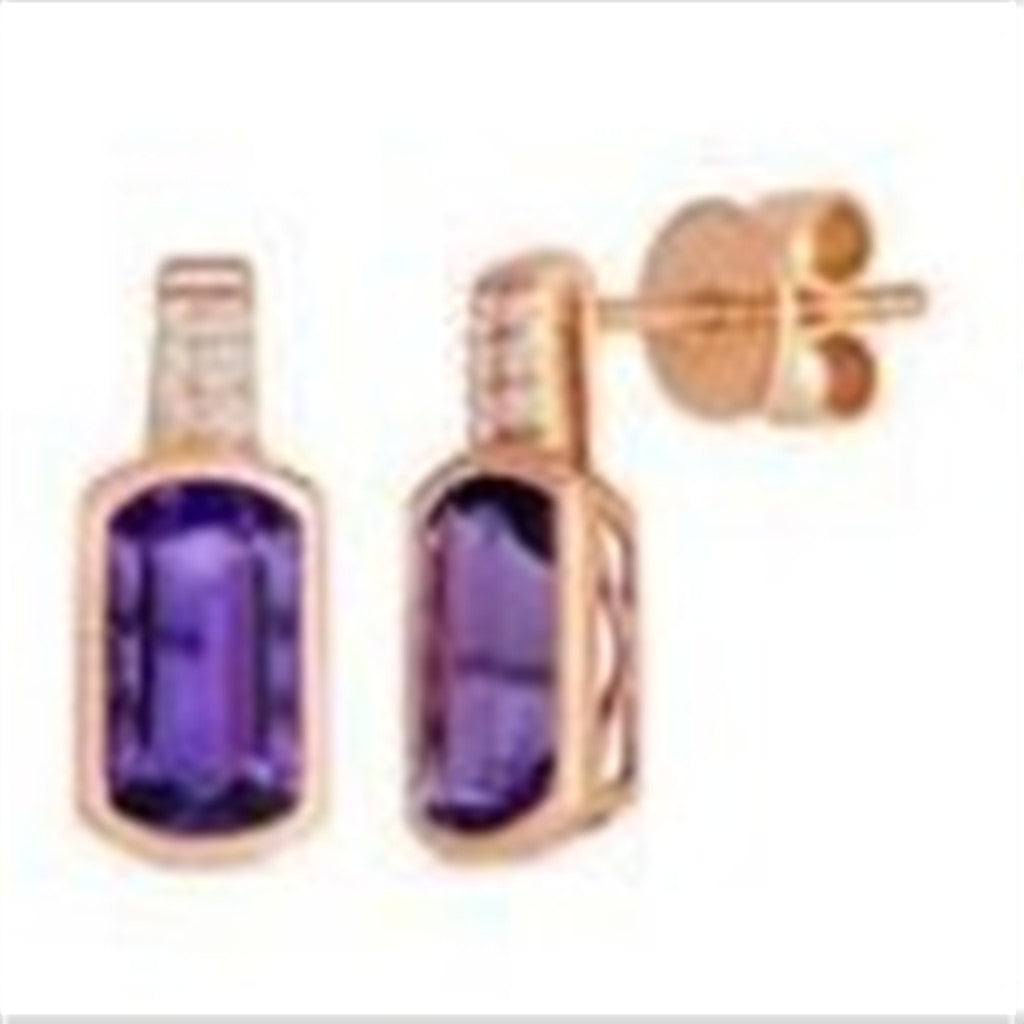 Amethyst and Diamond Earrings
