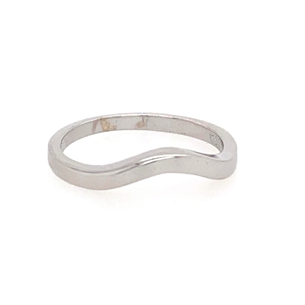 14K White Gold Shadow Wedding Band