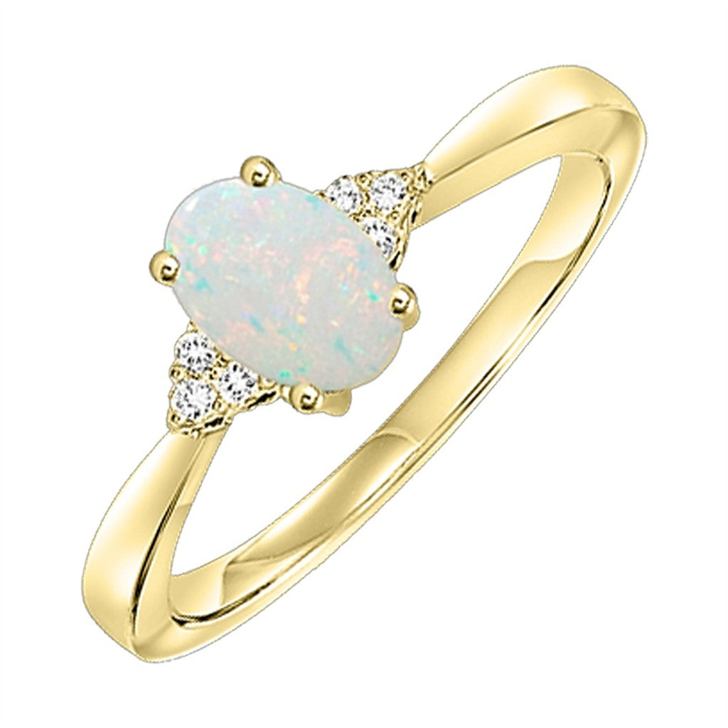Opal and Diamond Gemstone Ring