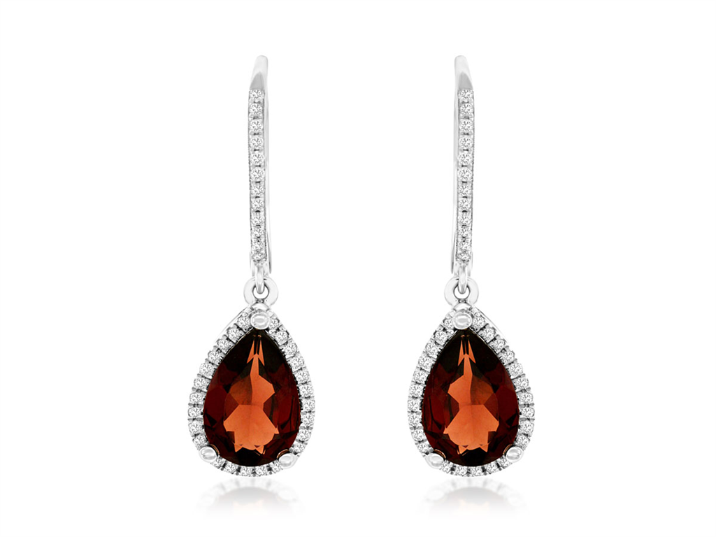 Garnet and Diamond Earrings