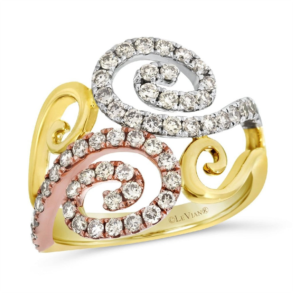 Tri-Color Diamond Fashion Ring
