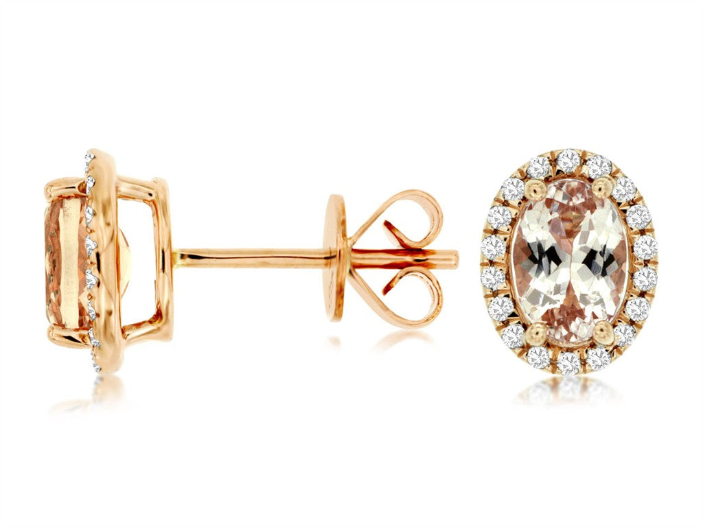 Morganite & Diamond Earrings