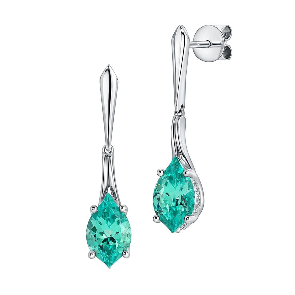Chatham Chrysoberl & Diamond Earrings
