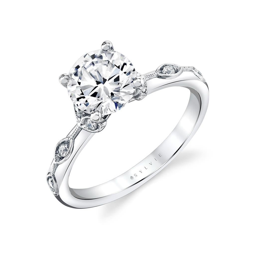 Tulira Bezel Petal and Leaf Engagement Ring - Briony