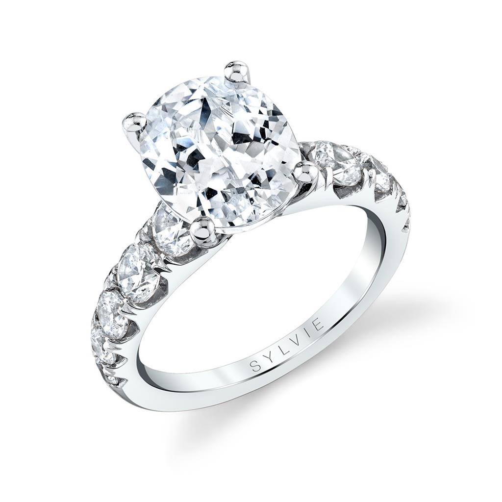 Oval Cut Thick Classic Engagement Ring - Darla