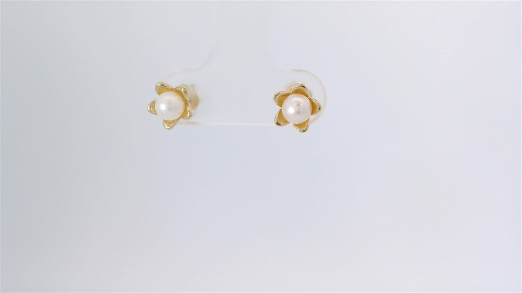 Candela Stud Flower with Pearl Earrings