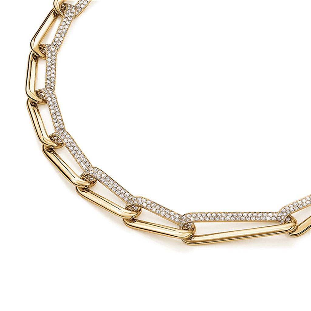 INSIDE/OUT Elongated Diamond Link Necklace