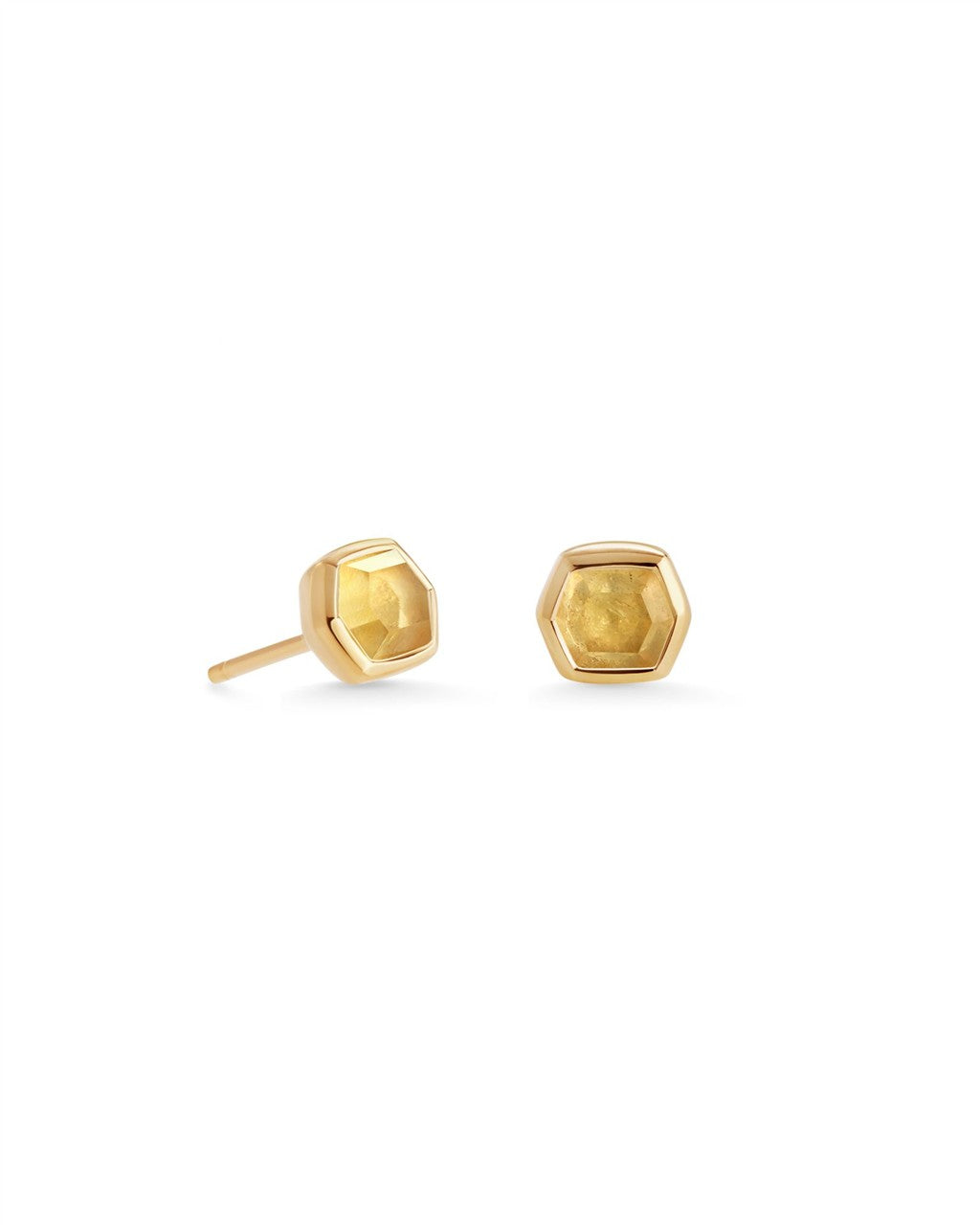 DAVIE STUD EARRINGS 18K GOLD VERMEIL LIGHT CITRINE