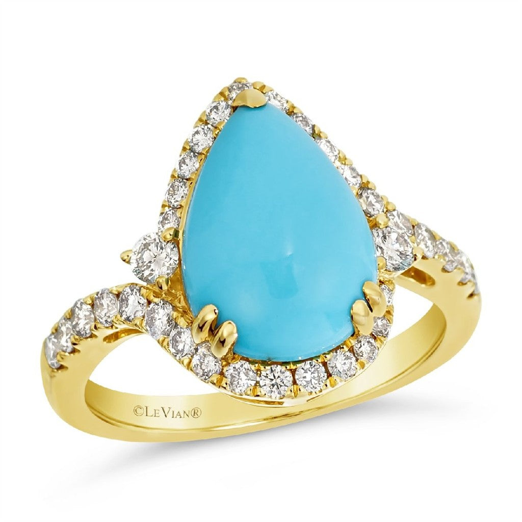 LeVian Turquoise & Diamond Ring