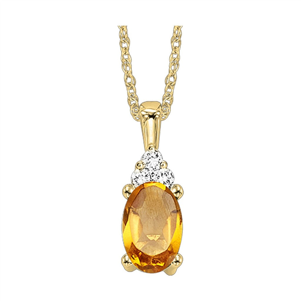 Citrine & Diamond Pendant