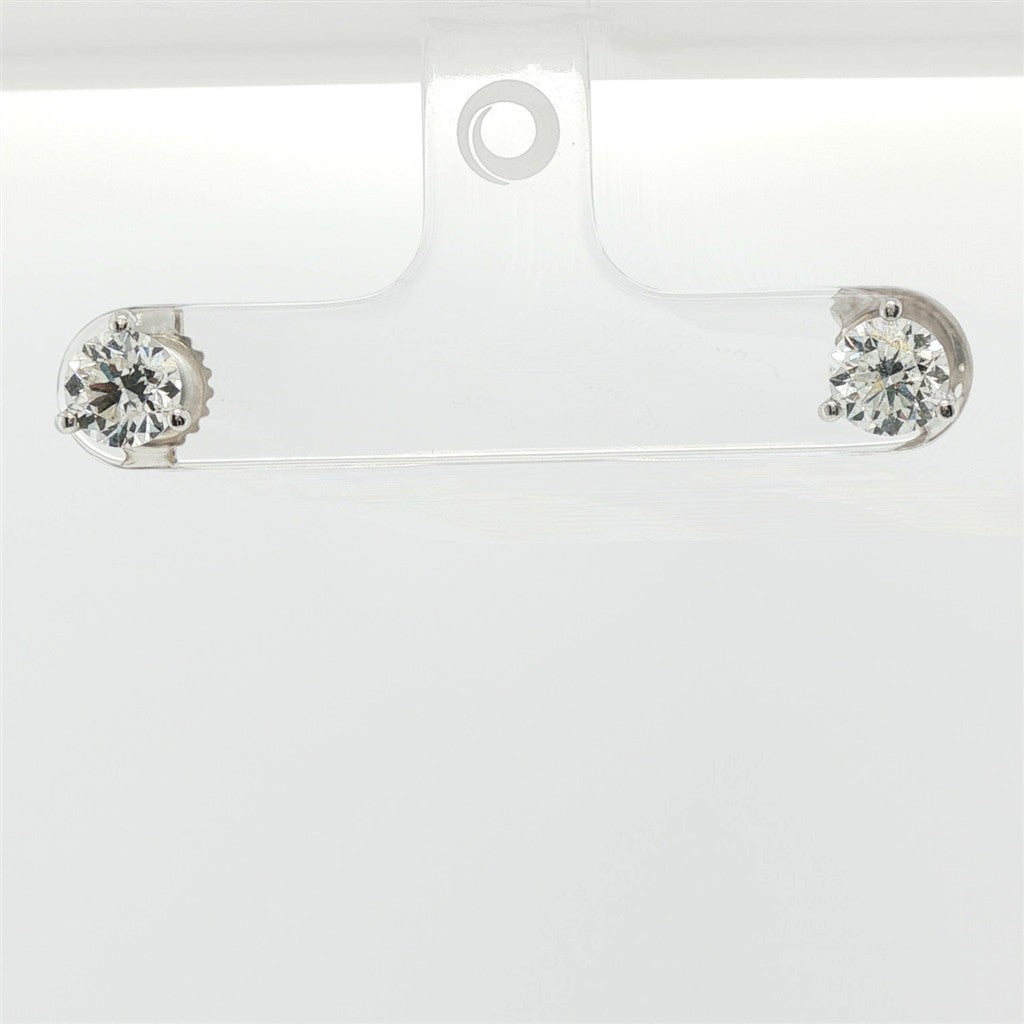 14K White Gold Diamond Stud Earrings