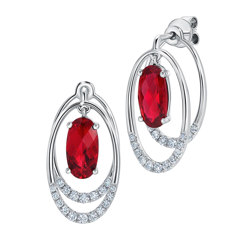Chatham Ruby & Diamond Earrings