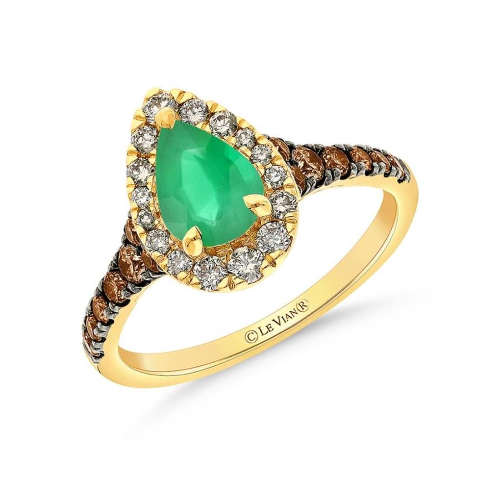 LeVian Diamond & Emerald Ring