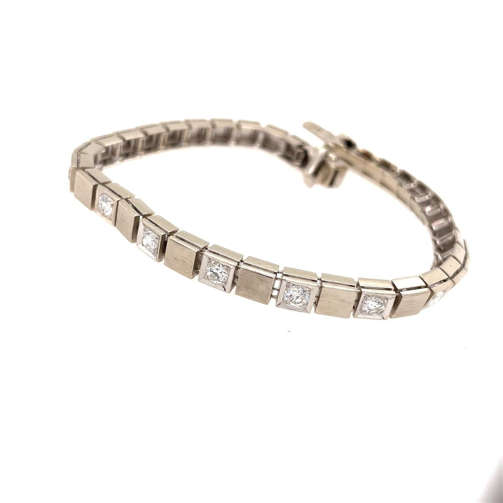 14K White Gold "Add-a-Diamond" Bracelet (Estate)
