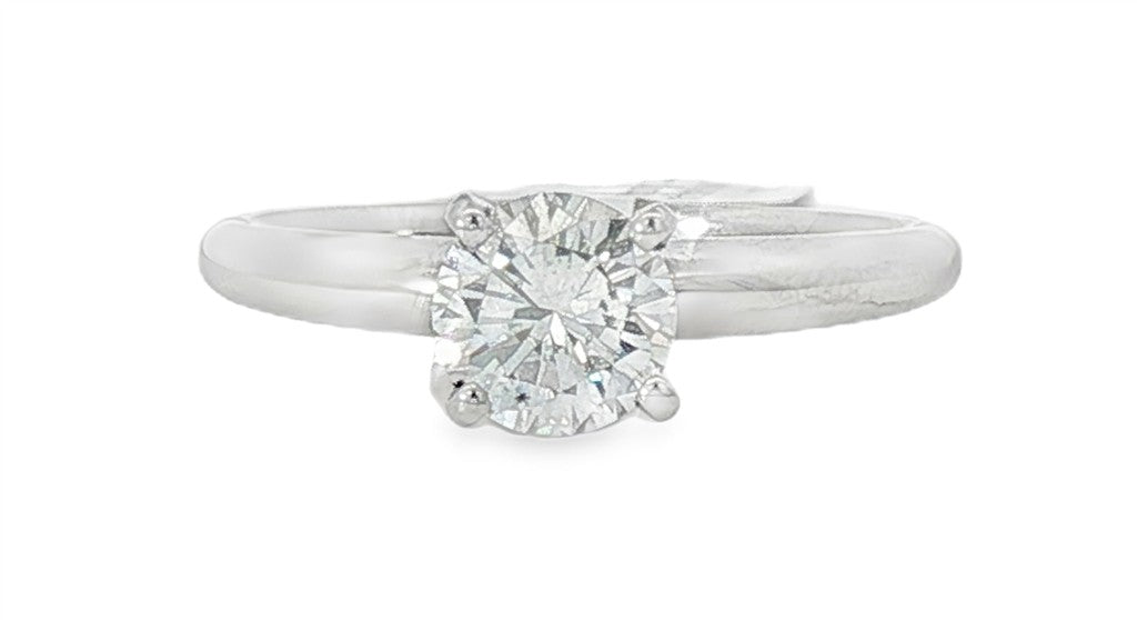 14K White Gold Diamond Solitaire Engagement Ring