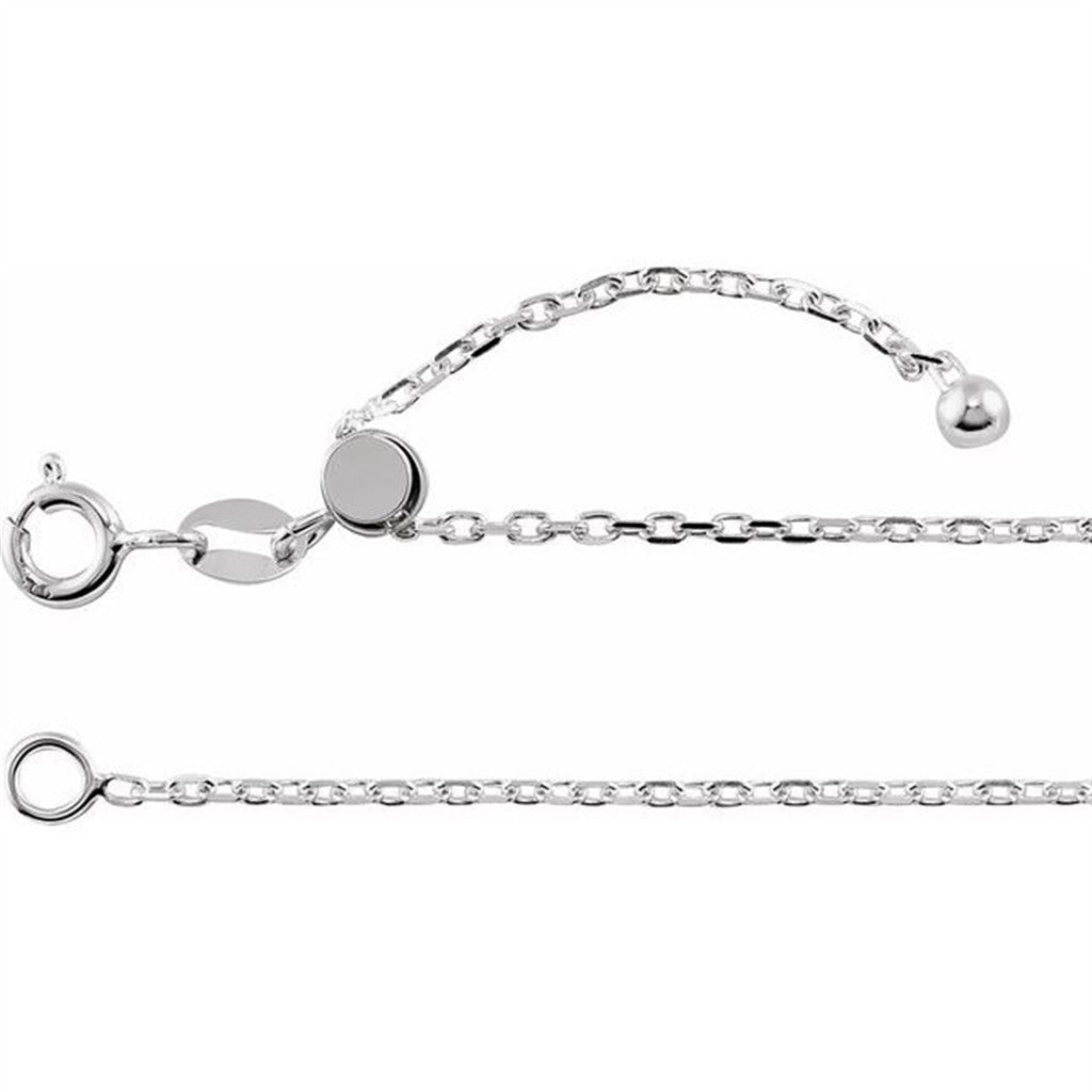 Sterling Silver Adjustable Cable Chain