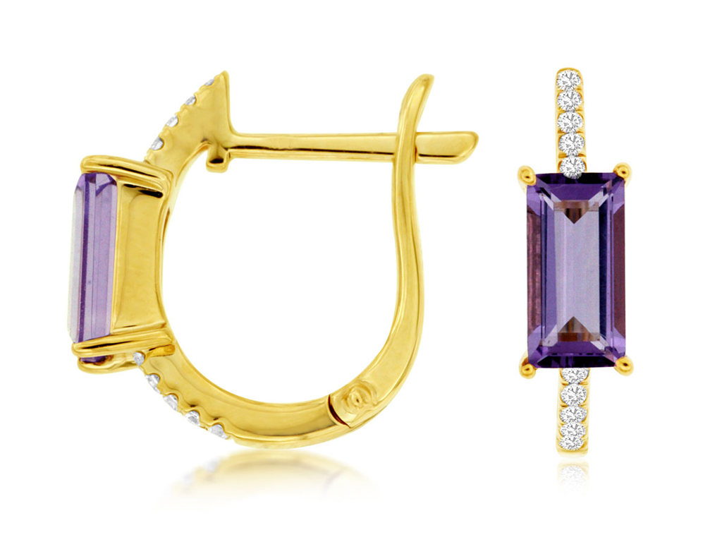 Amethyst and Diamond Earrings