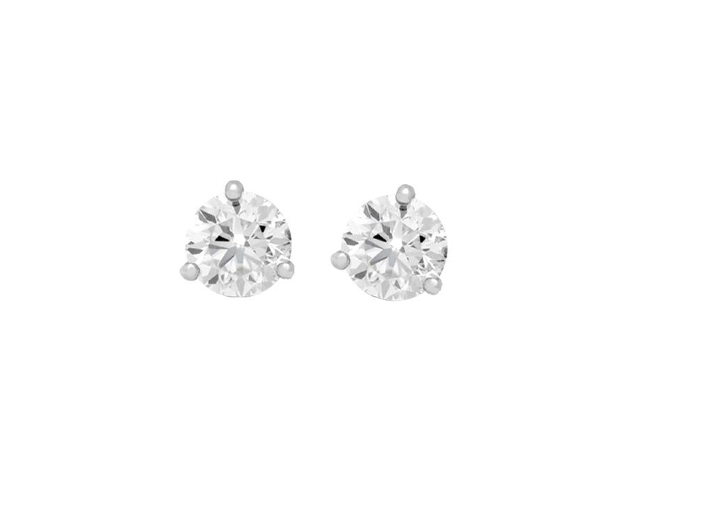 14K White Gold Diamond Stud Earrings