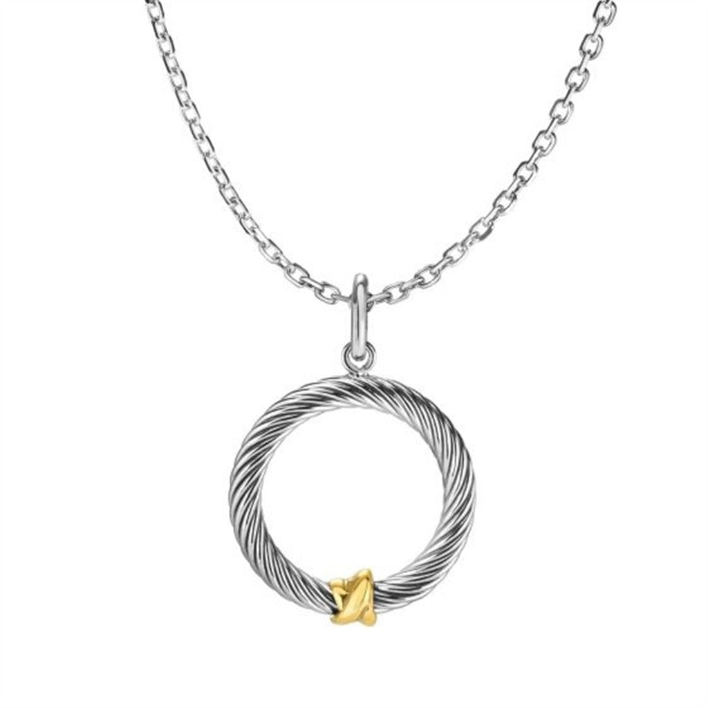 Silver & 18K Italian Cable Necklace
