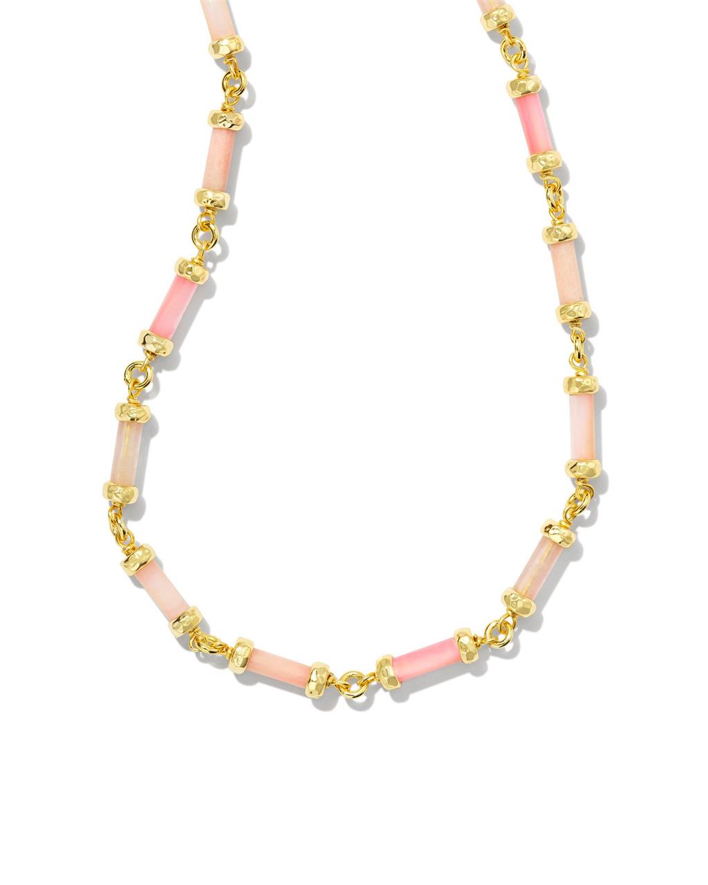 GIGI STRAND NECKLACE GOLD PINK MIX