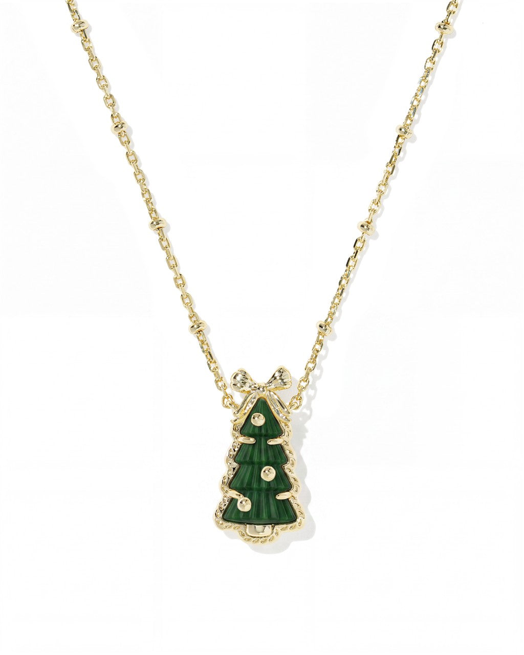 Holiday Bow Tree Short Pendant Necklace