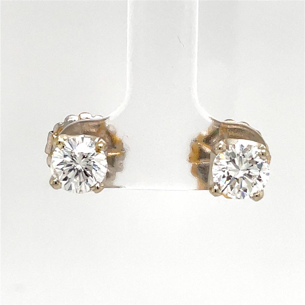 14K Yellow Gold (2.05 ct) Diamond Stud Earrings (Consignment)