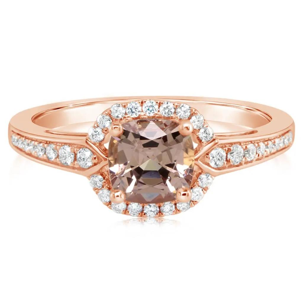 Lotus Garnet & Diamond Ring