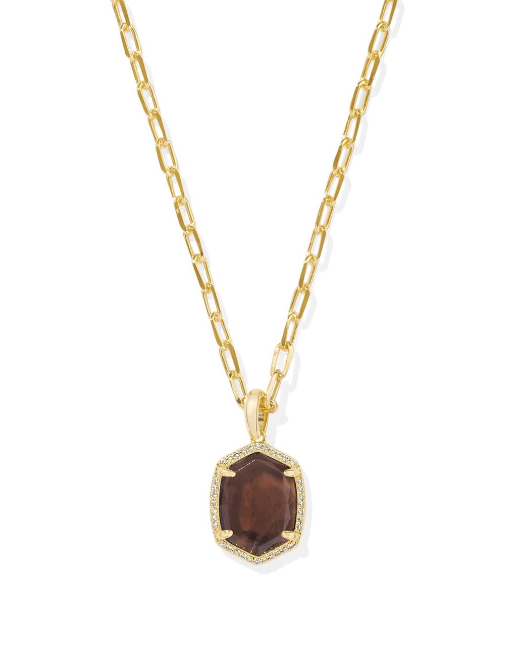 Daphne Pave Frame Short Pendant Necklace