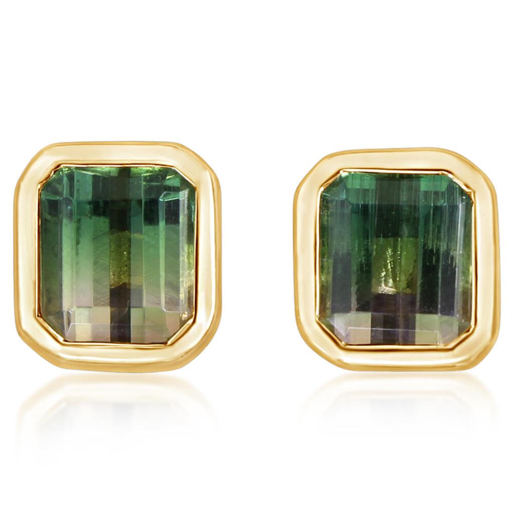 Bi-Color Tourmaline Studs