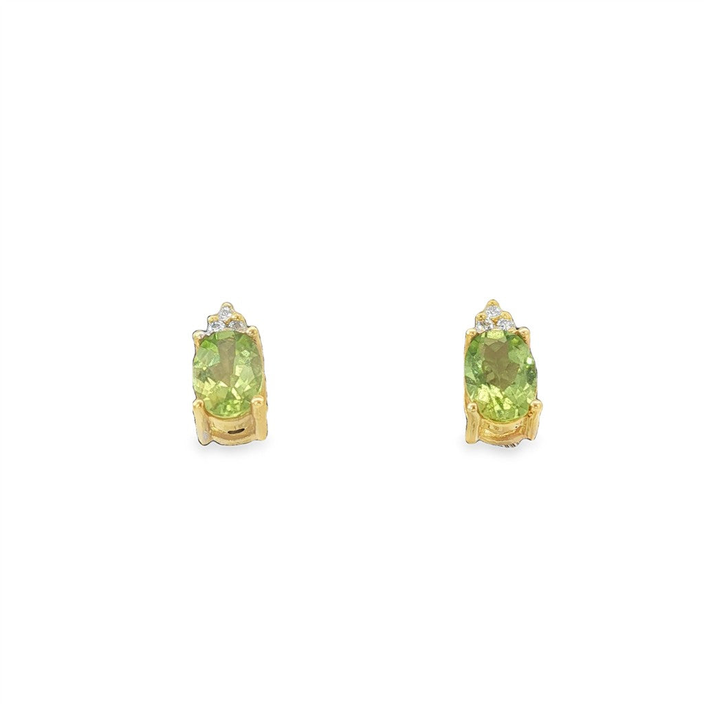 Peridot and Diamond Earrings