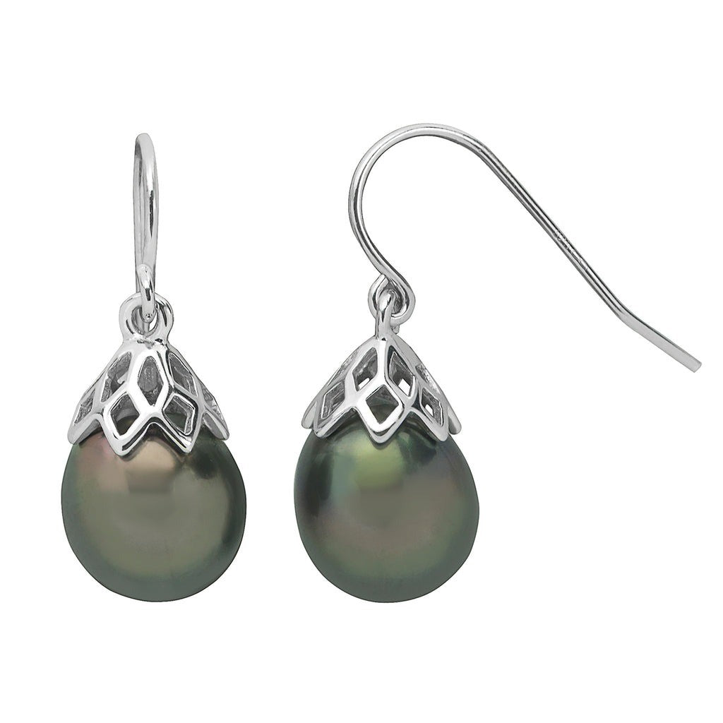 Sterling Silver Tahitian Pearl Earring