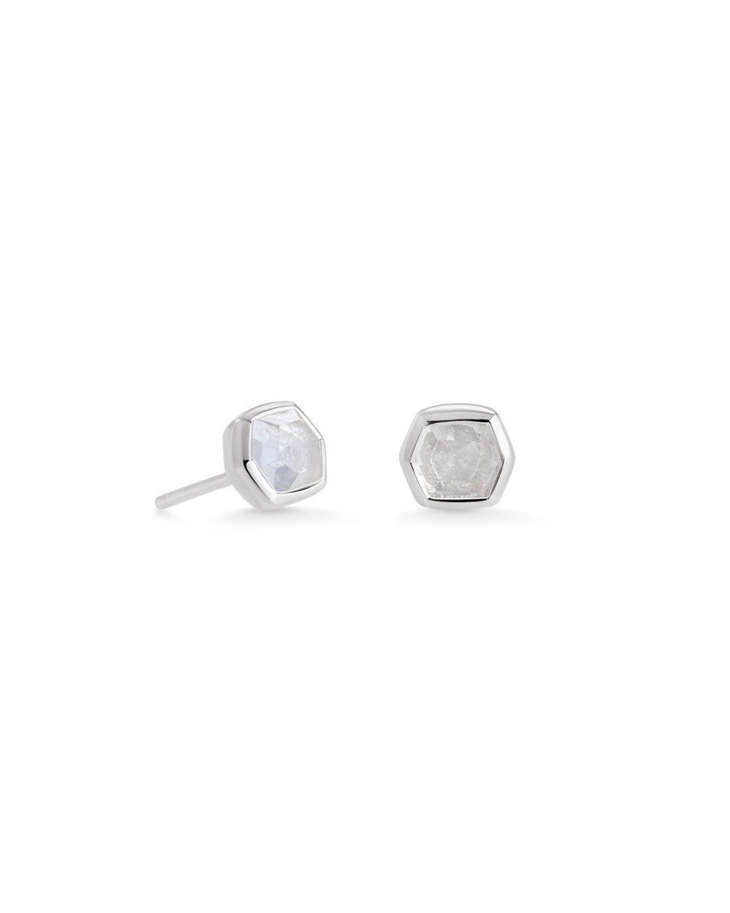 DAVIE STUD EARRINGS STERLING SILVER ROCK CRYSTAL