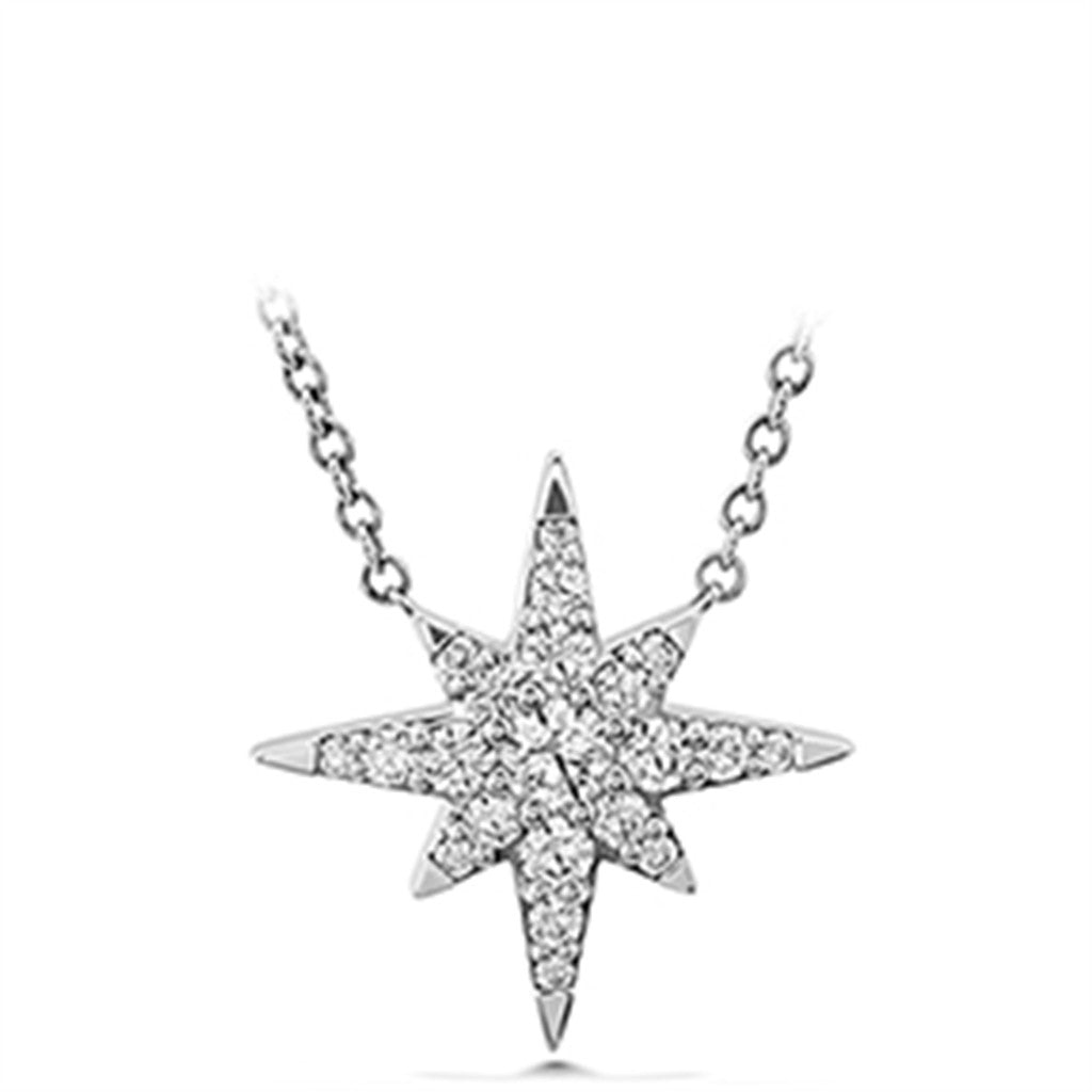 18K White Gold Hearts On Fire Charmed Starburst Pendant