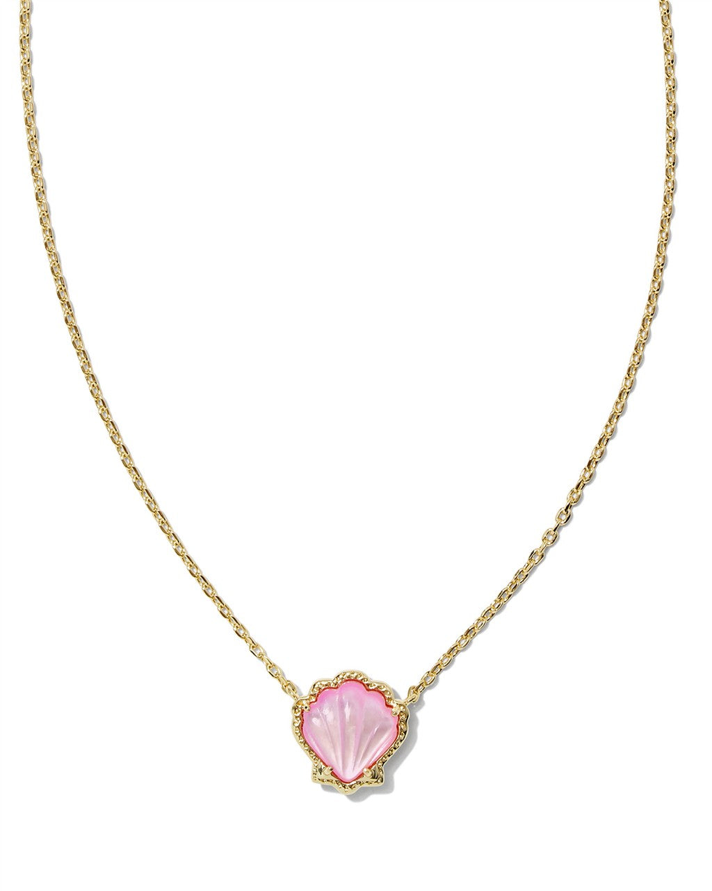 BRYNNE SHELL SHORT PENDANT NECKLACE GOLD BLUSH IVORY MOTHER OF PEARL